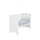 Berço Infantil Encanto Feliz com Mosquiteiro e Rodízios -Branco Branco - ÉdeCasaMóveis