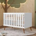 Berço Infantil Lunna 100% MDF Estilo Retrô Branco Berço Infantil Lunna 100% MDF Estilo Retrô Branco