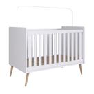 Berço Infantil Mini Cama Retrô Com Pés Palito - Branco