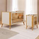 Berço Infantil Multifuncional Théo 4 Em 1 Off White com Amêndoa