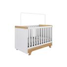 Berço Infantil Retrô 2 em 1 Branco/Amendoa - Peroba