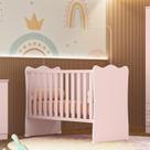 Berço Lua Encantada com Mosquiteiro Quarto Infantil Bebê Rosa