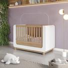 Berço Mini Cama 2 em 1 Aconchego Marrom/Branco/Jequitibá