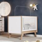 Berço Mini Cama 3 em 1 Confete Henn - Branco/Jequitibá HP