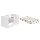 Berço Mini Cama Americano com Colchão Gazin Branco Berço Mini Cama Americano com Colchão Gazin Branco