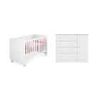 Berço Mini Cama Americano e Cômoda Sapateira Branco