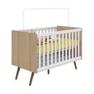 Berço Mini Cama Americano Retro Carvalho Toq/Branco - Qmovi