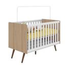 Berço Mini Cama Americano Retro Carvalho Toq/Branco - Qmovi