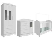 Berço Mini Cama Branco + Cômoda de Bebê