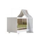 Berço Mini Cama com Suporte Mosquiteiro Tigus Flocos 100% em MDF Branco