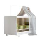 Berço Mini Cama com Suporte Mosquiteiro Tigus Flocos 100% em MDF Branco