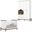 Berco Mini Cama e Guarda Roupa 4 P 2 G Ternura Branco Jequitiba HP Henn
