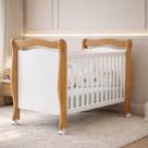 Berço Mini Cama Grade Móvel Alvin New Nature/Branco