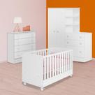 Berço Mini Cama, Guarda Roupa C/ Cômoda e Cômoda Branco