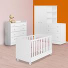 Berço Mini Cama, Guarda Roupa Cômoda e Cômoda Branco
