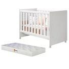 Berço Mini Cama Katatau Branco Brilho com Colchão D18 de 10cm - Reller Móveis