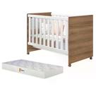 Berço Mini Cama Katatau Flex Branco Brilho/Mezzo com Colchão D18 de 10cm - Reller Móveis