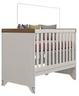 Berço Mini Cama Maya Off White com carvalho Móveis Canaã