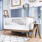 Berço Mini Cama Padrão Americano Canção de Ninar Branco Acetinado com Amêndola Rústica