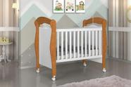 Berço Mini Cama PIMP 3 em 1 Com Suporte Para Véu e Rodízios Cor Nature/Branco Berço Mini Cama PIMP 3 em 1 Com Suporte Para Véu e Rodízios Cor Nature/Branco