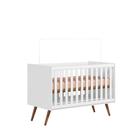 Berço Mini Cama Q Encanto Retrô Branco Pés Palito