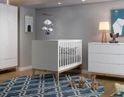 Berço Mini Cama Retrô Amor Perfeito - Branco/Natural