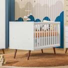 Berço Mini Cama Retrô Qencanto Branco Acetinado - Qmovi