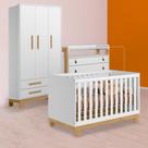 Berço Mini Cama Slim, Cômoda C/Nicho e Guarda Roupa Branco