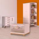 Berço Mini Cama Slim, Cômoda Sapateira e Guarda Roupa Rosa