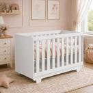 Berço Mini Cama Tigus Life Compacto Branco 2 em 1 100 MDF com Estrado Regulável 3 Alturas e Suporte para Mosquiteiro para Quarto de Bebê