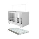 Berço Moveis Peroba Retro Americano 3X1 MDF + Colchão