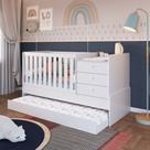 Berço Multifuncional 3 Gavetas com Cama Auxiliar Cube Completa Móveis