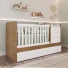 Berço Multifuncional Americano Bicama Gaveteiro Cléo 100% MDF com Bétula