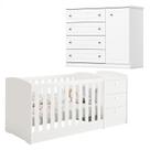 Berço Multifuncional Atlanta e Cômoda Infantil Americano Branco Fosco Henn - Reller Berço Multifuncional Atlanta e Cômoda Infantil Americano Branco Fosco Henn - Reller