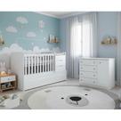 Berço Multifuncional Cleo E Cômoda Infantil Mississipi Ambiente Branco Fosco Com Colchão Ortobom - Henn Berço Multifuncional Cleo E Cômoda Infantil Mississipi Ambiente Branco Fosco Com Colchão Ortobom - Henn