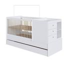 Berço Multifuncional com Cama Auxiliar e Cômoda Completa Móveis Branco
