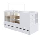 Berço Multifuncional com Cômoda 5 Gavetas Completa Móveis Branco