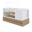 Berço Multifuncional com Cômoda 5 Gavetas Completa Móveis Marrom Branco Berço Multifuncional com Cômoda 5 Gavetas Completa Móveis Marrom Branco