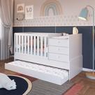 Berço Multifuncional com Cômoda e Vira Bicama- Branco Berço Multifuncional com Cômoda e Vira Bicama- Branco