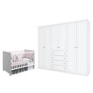 Berço Nacional Mel Branco Acetinado - Reller E Guarda Roupa Casal Americano 6 Portas Branco Hp - Henn
