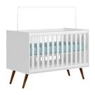 Berço para Bebê Dois em um Ravi 74cm Branco Semi Brilho - Sallar Home