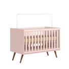 Berço para Bebê Dois em um Ravi 74cm Rosê Semi Brilho- Sallar Home