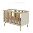 Berço Peroba Sky Vira Mini Cama Off White com Amêndoa Infantil