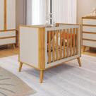 Berço Peroba Théo Americano Off White Amêndoa MDF Infantil