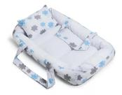 Berço Portátil Ninho Redutor Bebê MENINO - NUVENS AZUL JOLI