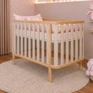 Berço Premium 2 em 1 em MDF laqueado Areia com Carvalho Malva 92cm altura Linha Sofy Quater