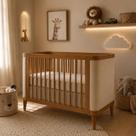 Berço Premium Acabamento Alto Padrão 2 em 1 vira Mini Cama Madeira Maciça Nogueira com Palhinha Natural Tela Rattan Quater Brinde Colchão Berço Premium Acabamento Alto Padrão 2 em 1 vira Mini Cama Madeira Maciça Nogueira com Palhinha Natural Tela Rattan Quater Brinde Colchão
