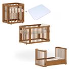 Berço Premium de Madeira Maciça Modelo Evolutivo 3 em 1 Mini Berço e Mini Cama Cromo Nogueira Marca Quater Brinde Colchão Berço Premium de Madeira Maciça Modelo Evolutivo 3 em 1 Mini Berço e Mini Cama Cromo Nogueira Marca Quater Brinde Colchão