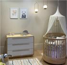 Berço progressivo 3 em 1 + comoda wave 3 em 1 nature branco - divicar
