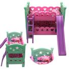 Berço Rosa de Brinquedo Beliche com Escorregador Travesseiro e Colchão Alta Qualidade e Super Divertido